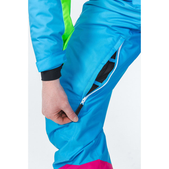 The Park Rat | Men's Neon Spray Design Retro One Piece Ski Suit