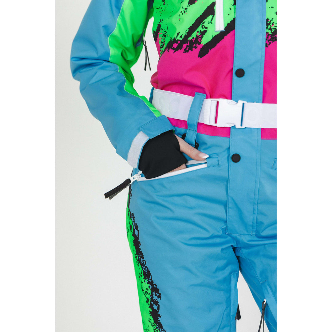 The Park Rat | Neon Spray Design Retro Women's One Piece Ski Suit
