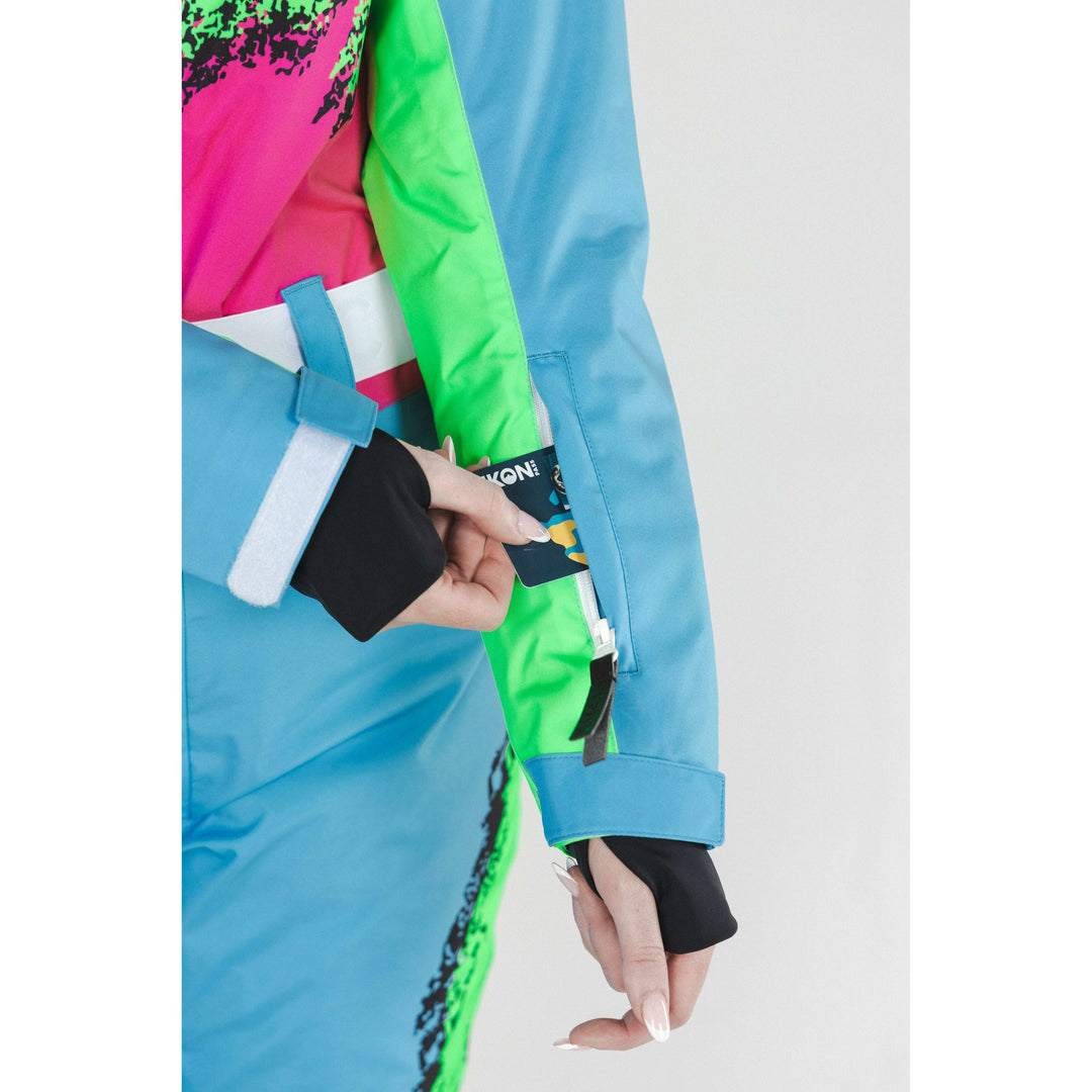 The Park Rat | Neon Spray Design Retro Women's One Piece Ski Suit