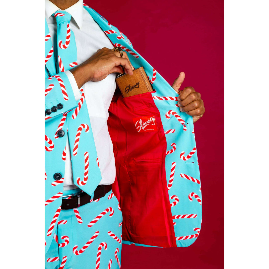 The Peppermint Pimp Canes | Candy Cane Print Christmas Suit