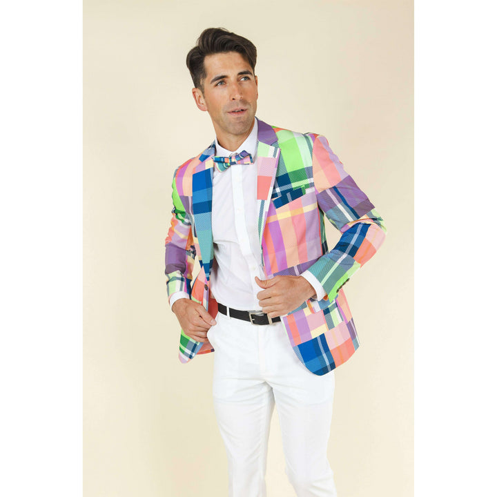 The Plaid To The Bone | Plaid Patchwork Suit
