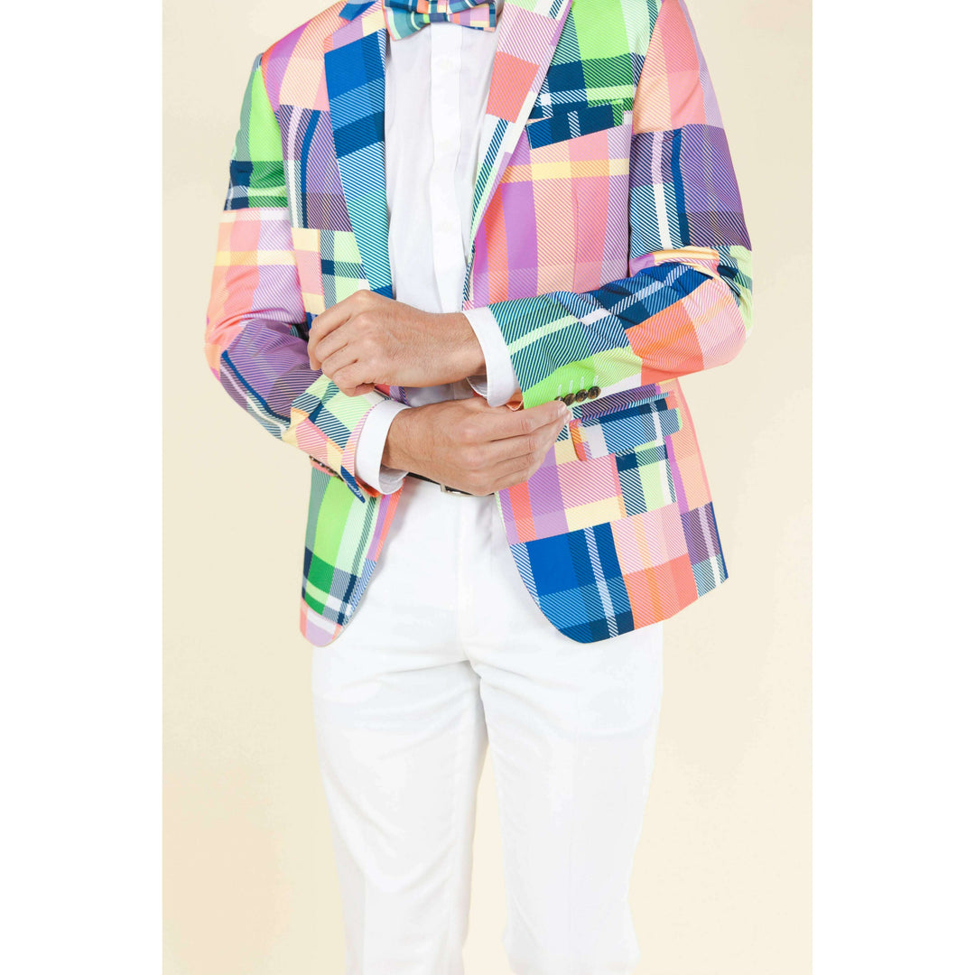 The Plaid To The Bone | Plaid Patchwork Suit