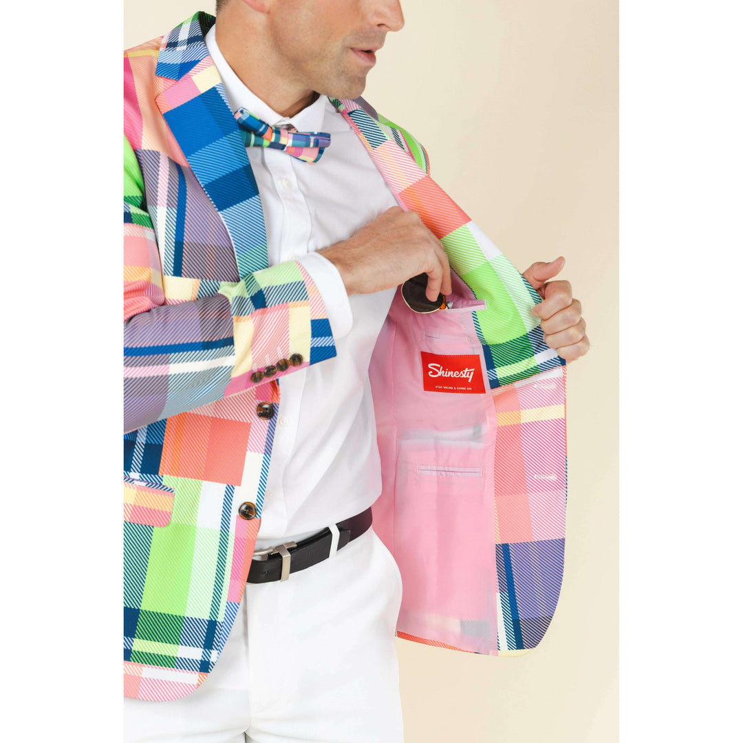The Plaid To The Bone | Plaid Patchwork Suit