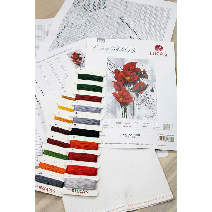 The Poppies B7014L Counted Cross-Stitch Kit