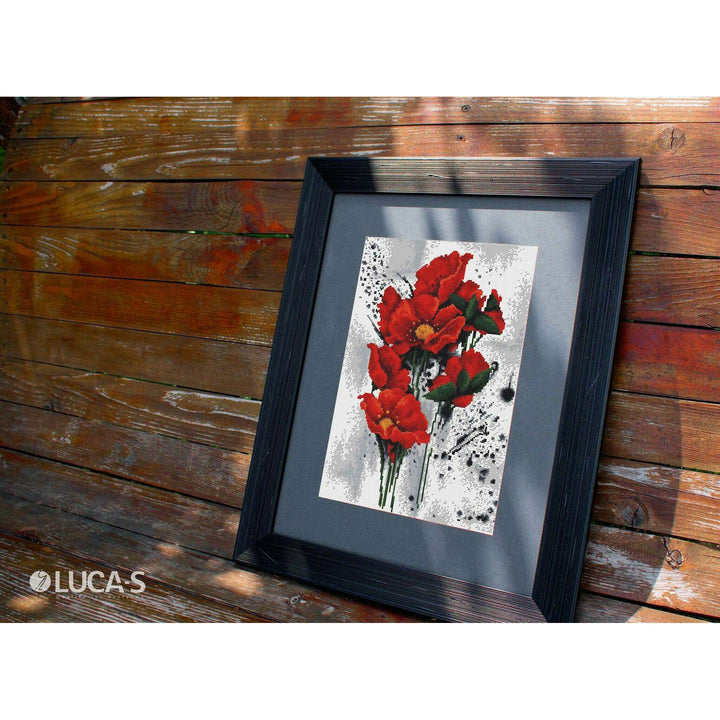 The Poppies B7014L Counted Cross-Stitch Kit