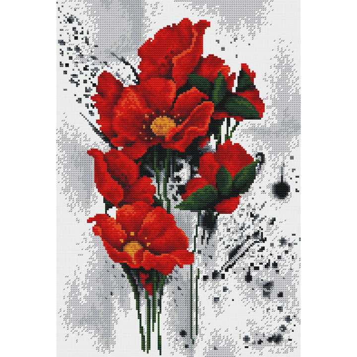 The Poppies B7014L Counted Cross-Stitch Kit
