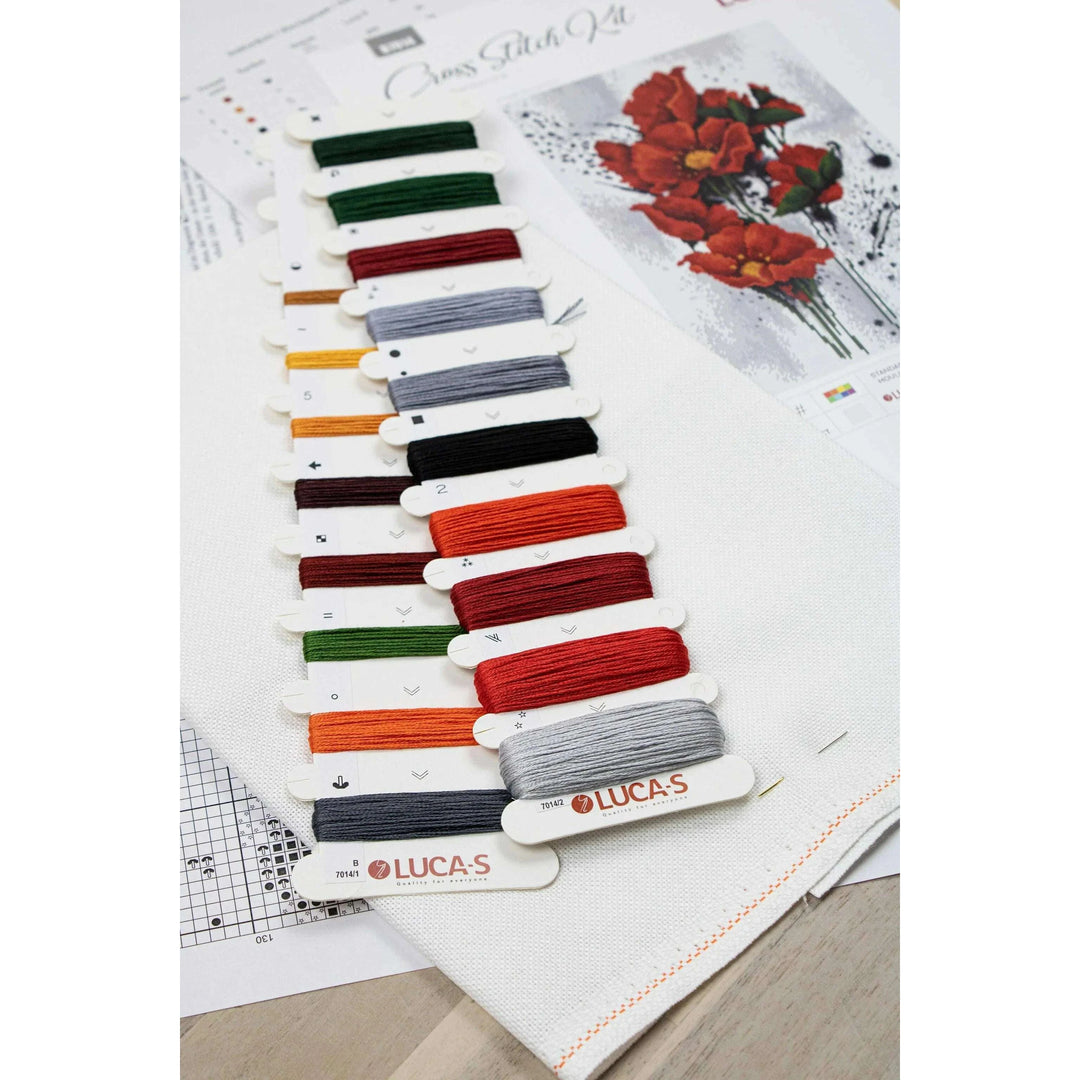 The Poppies B7014L Counted Cross-Stitch Kit