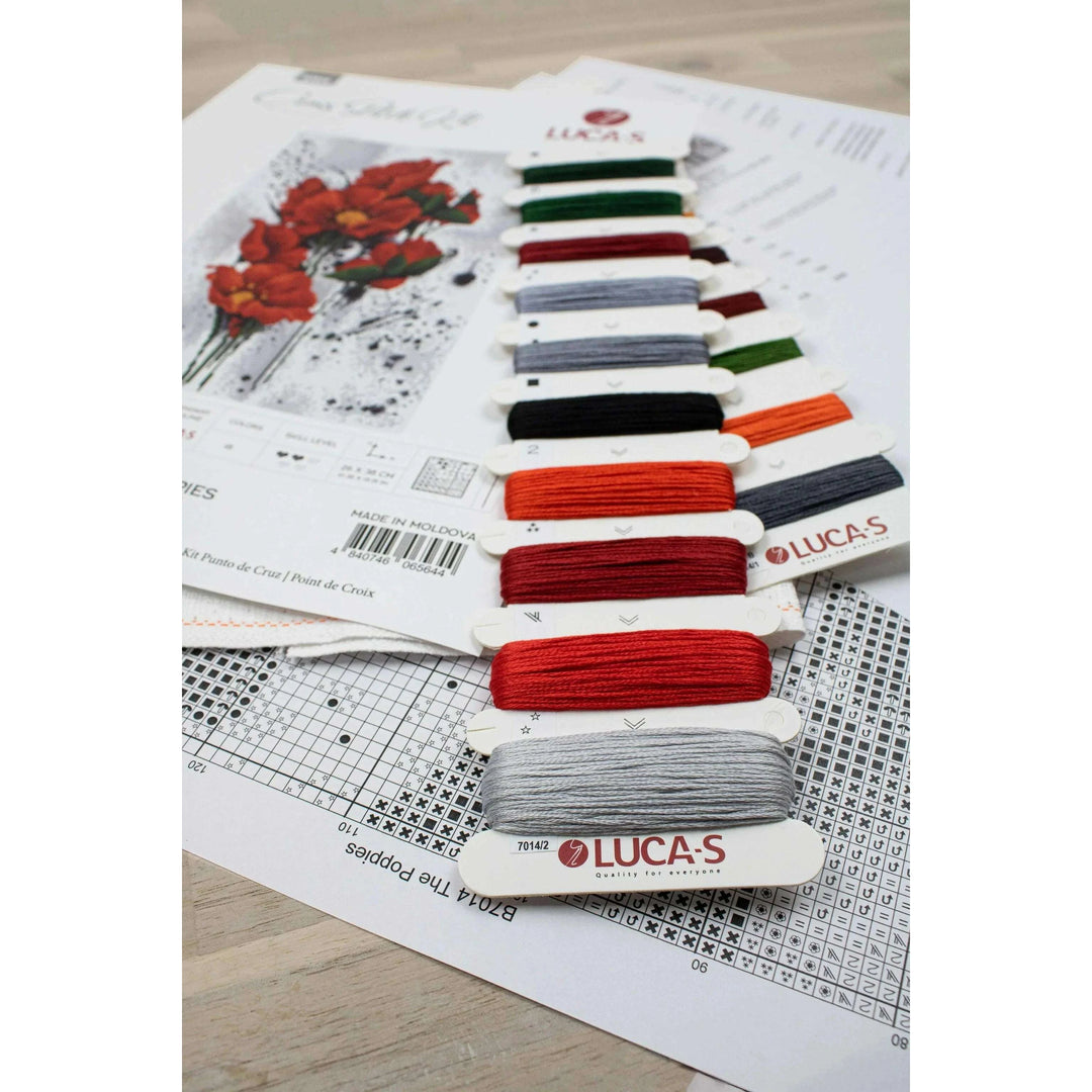 The Poppies B7014L Counted Cross-Stitch Kit