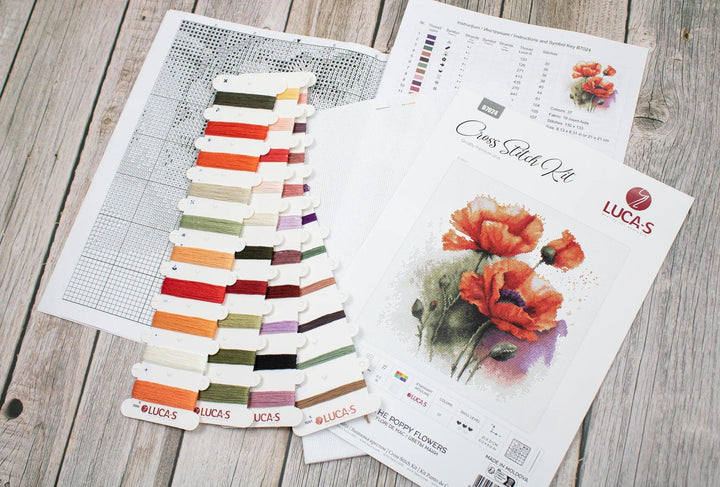 The Poppy Flowers B7024L Counted Cross-Stitch Kit