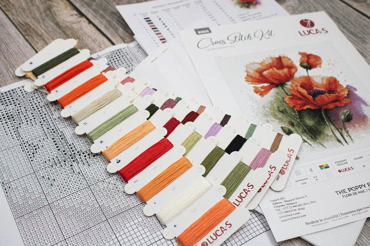 The Poppy Flowers B7024L Counted Cross-Stitch Kit