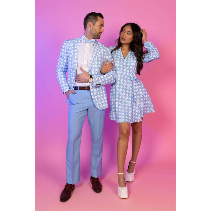The Porch Swing | Light Blue Caned Wicker Wrap Dress