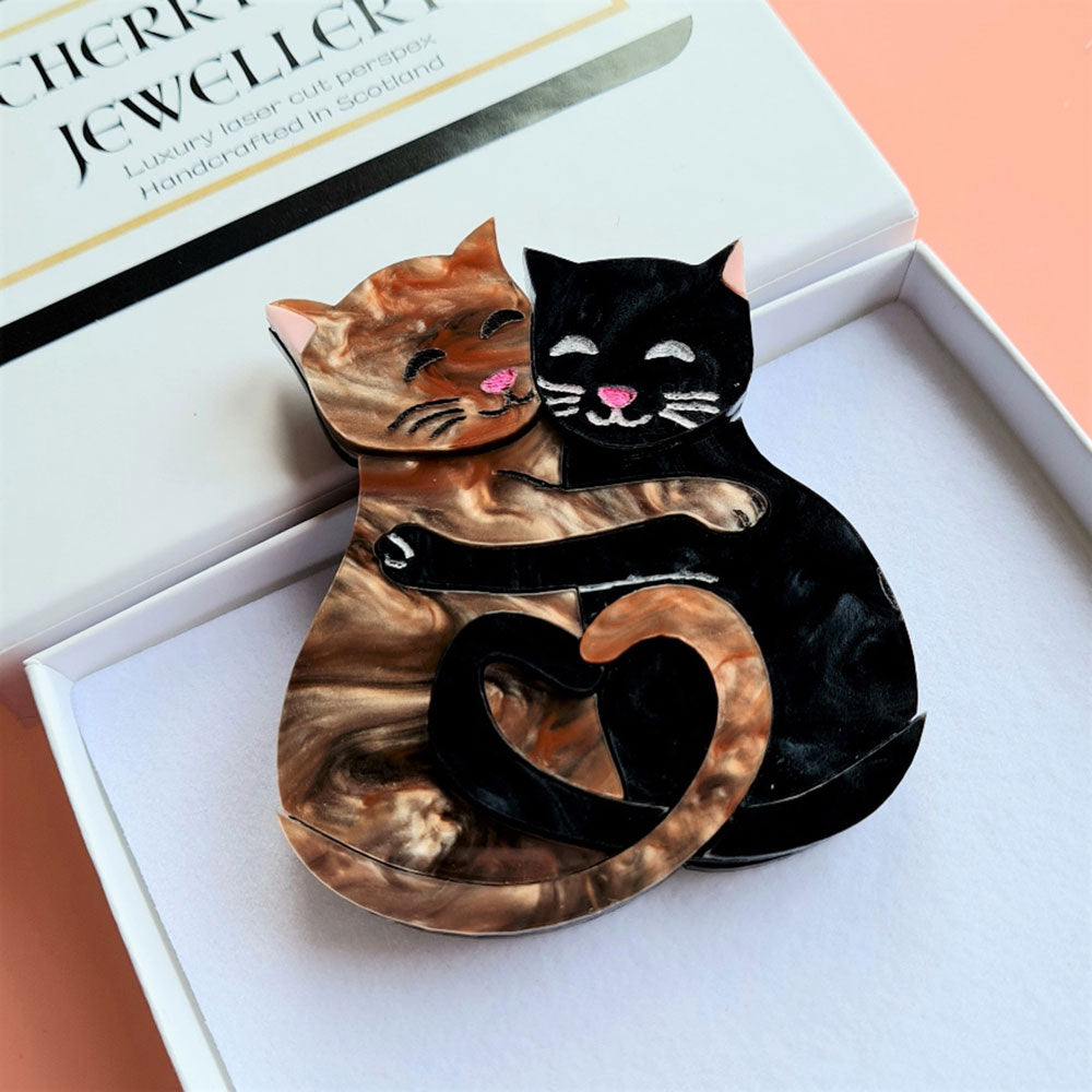 The Purrfect Match Cat Brooch- Pre Order by Cherryloco Jewellery 2