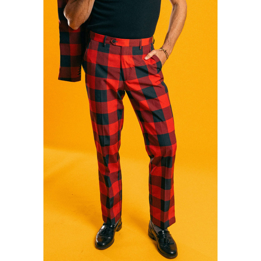 The Red & Black Lumberjack | Buffalo Check Plaid Suit Pants