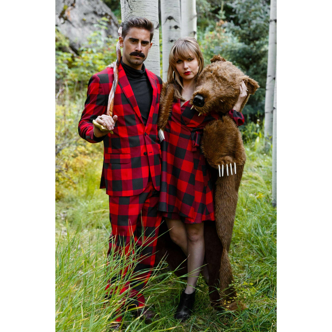 The Red & Black Lumberjack | Red Buffalo Check Christmas Wrap Dress