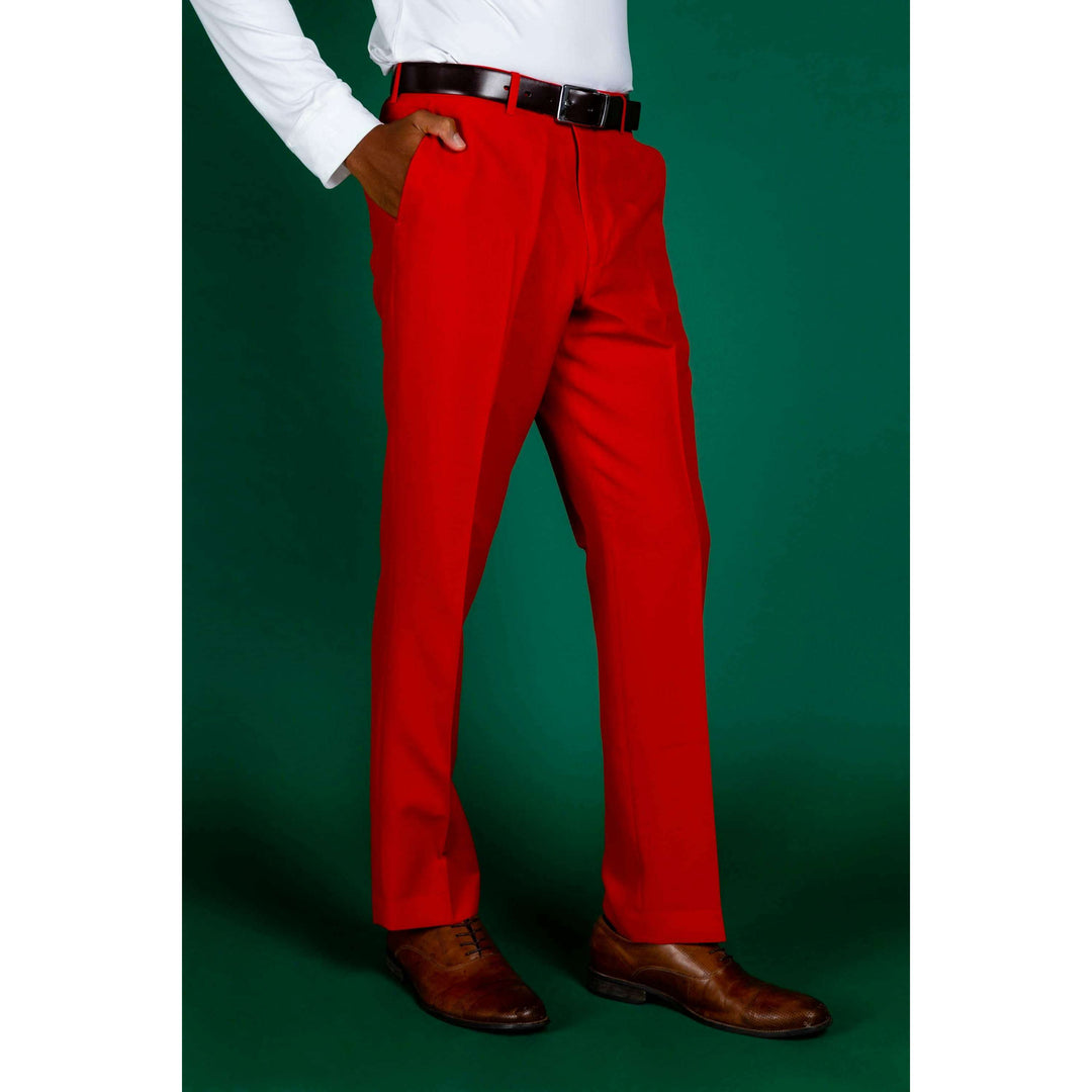 The Red Hots | Solid Red Suit Pants