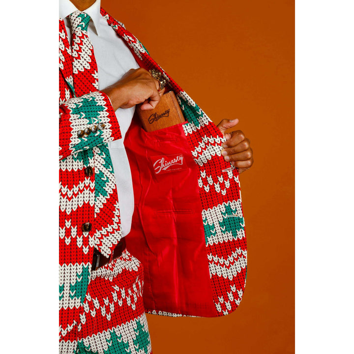 The Red Ryder | Knit Print Christmas Suit