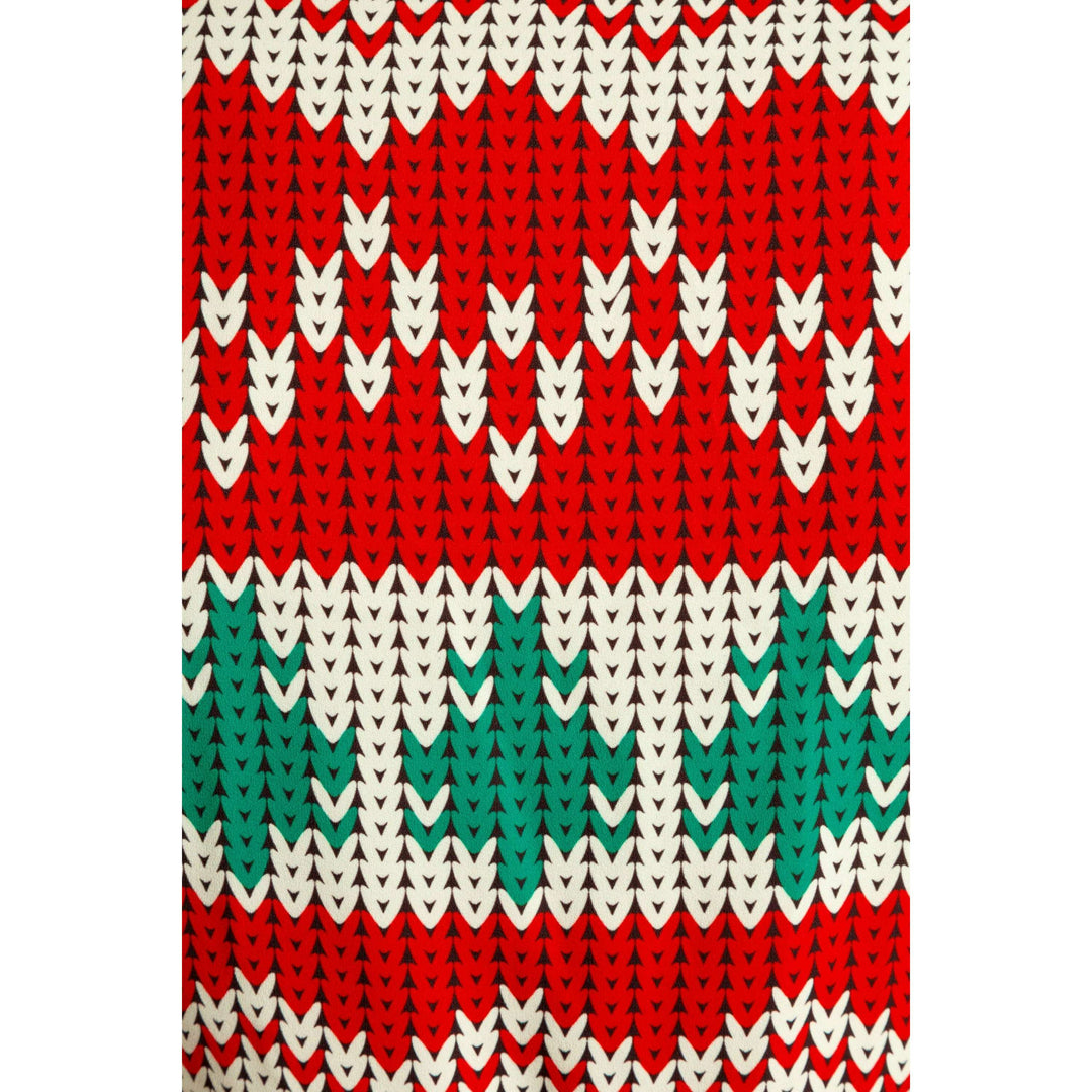The Red Ryder | Knit Print Christmas Wrap Dress