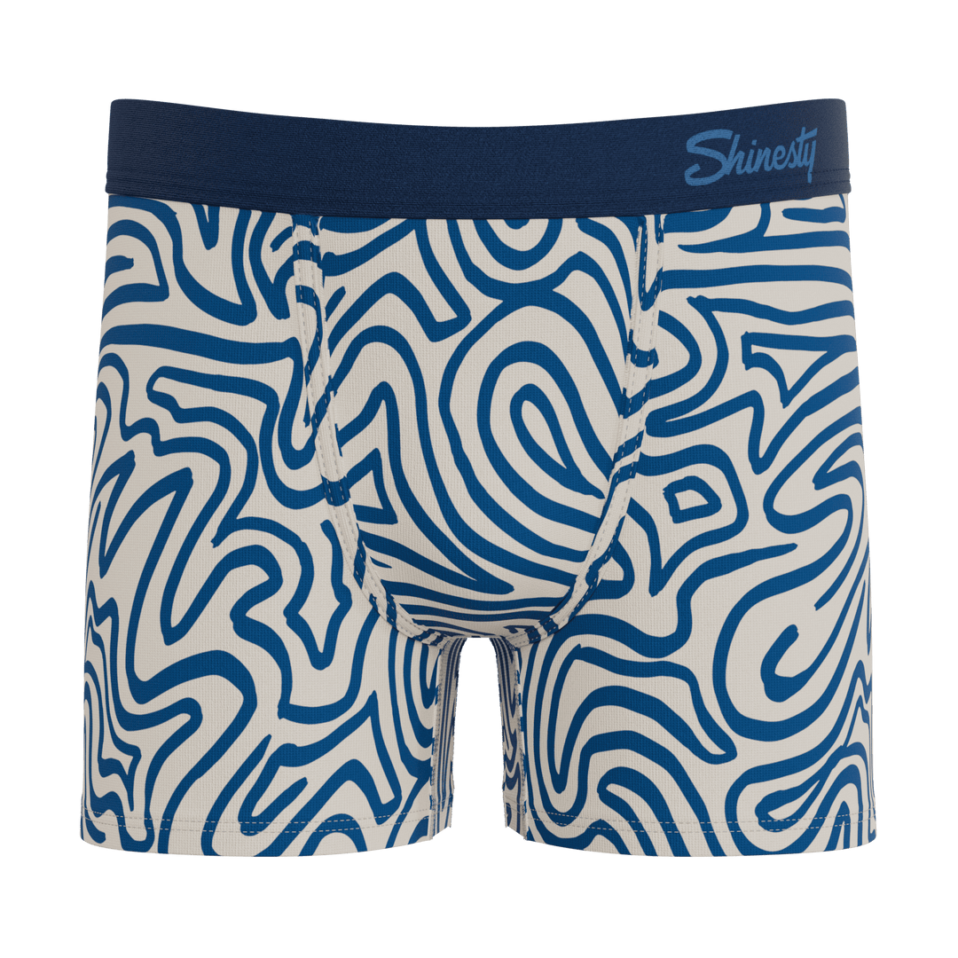 The Rio Grande | Abstract Navy Line Boy's Boxer Briefs