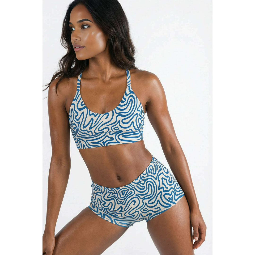 The Rio Grande | Abstract Navy Line Modal Boyshort Underwear