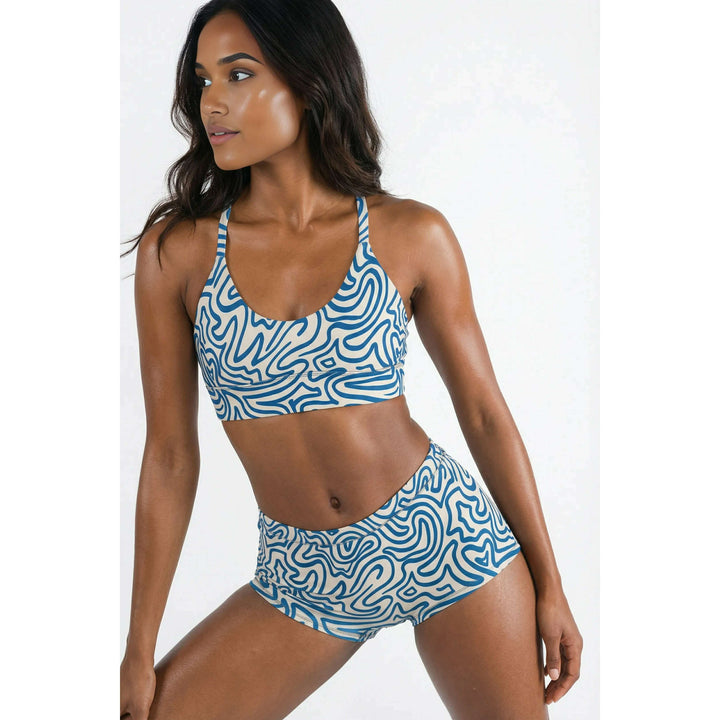 The Rio Grande | Abstract Navy Line Modal Boyshort Underwear
