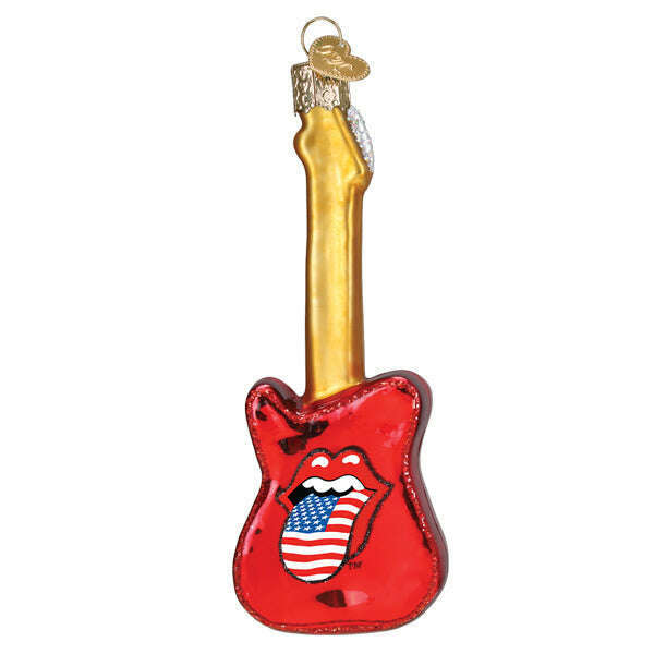 Old World Christmas The Rolling Stones Guitar Blown Glass Ornament