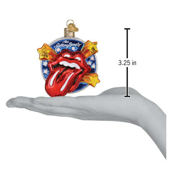 Old World Christmas The Rolling Stones Tongue &amp; Lips Logo Blown Glass Ornament