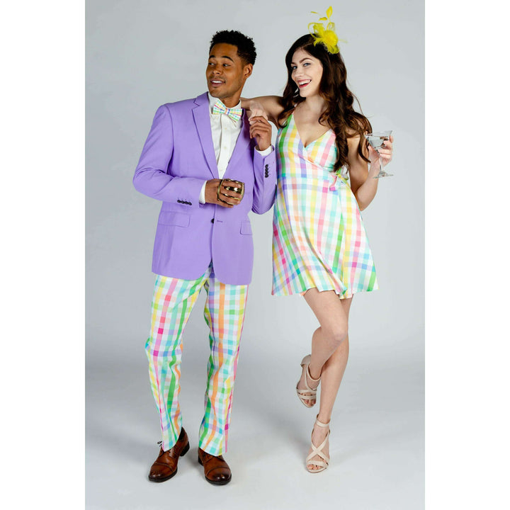 The Savannah Swinger | Pastel Plaid Strappy Dress