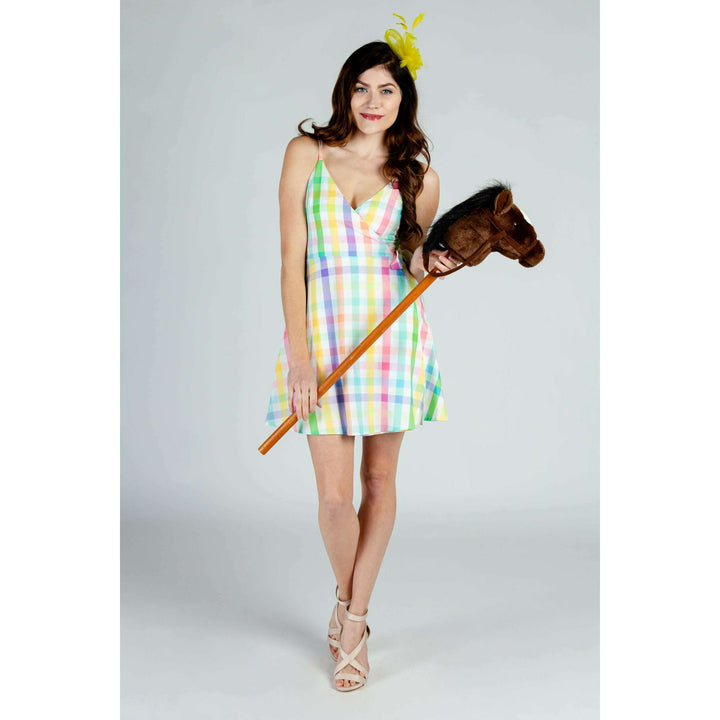 The Savannah Swinger | Pastel Plaid Strappy Dress
