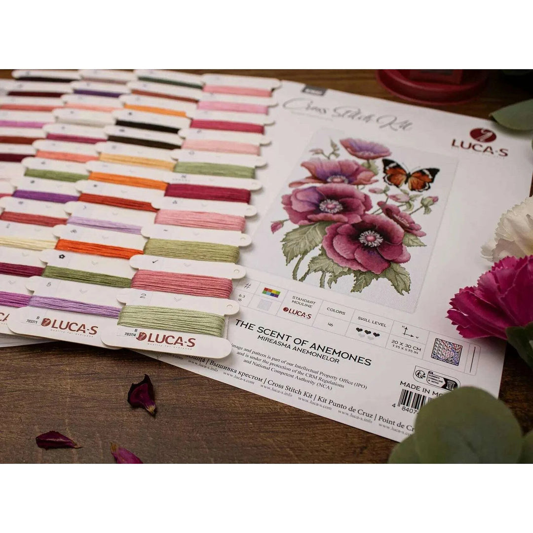 The Scent of Anemones B7037L Counted Cross-Stitch Kit