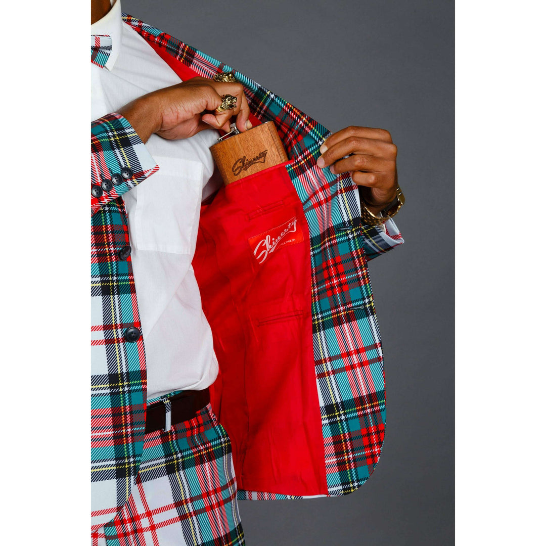 The Scotch on the Rocks | White Plaid Christmas Suit