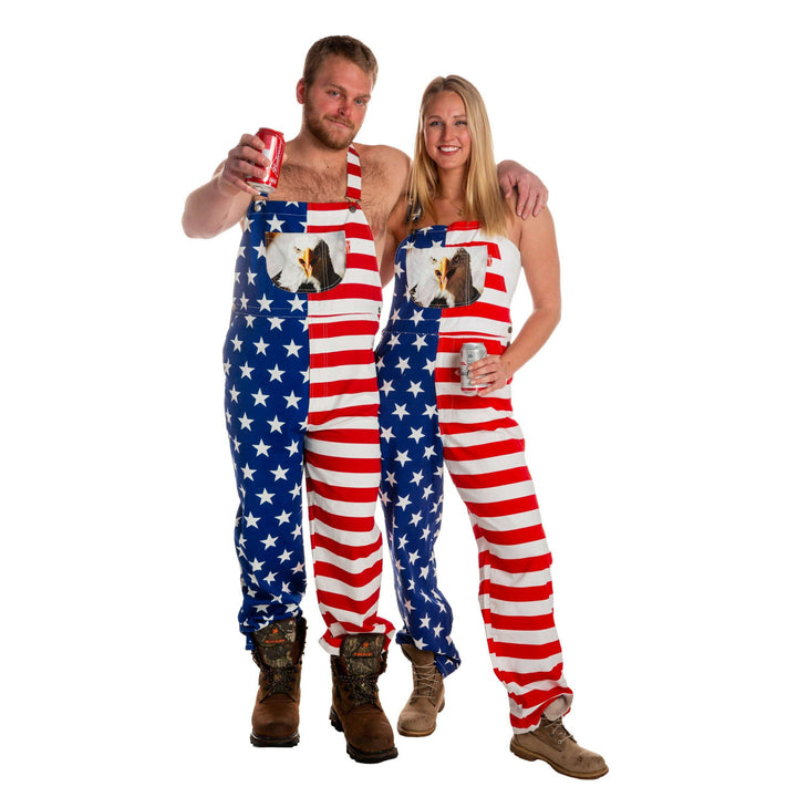 The Screamin Eagles | Women's Unisex American Flag Overalls