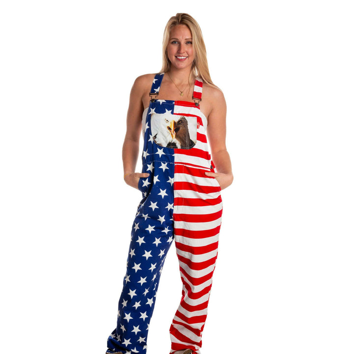 The Screamin Eagles | Women's Unisex American Flag Overalls