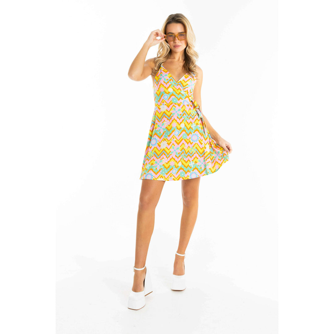 The Solar Flower | Trippy Floral Strappy Dress