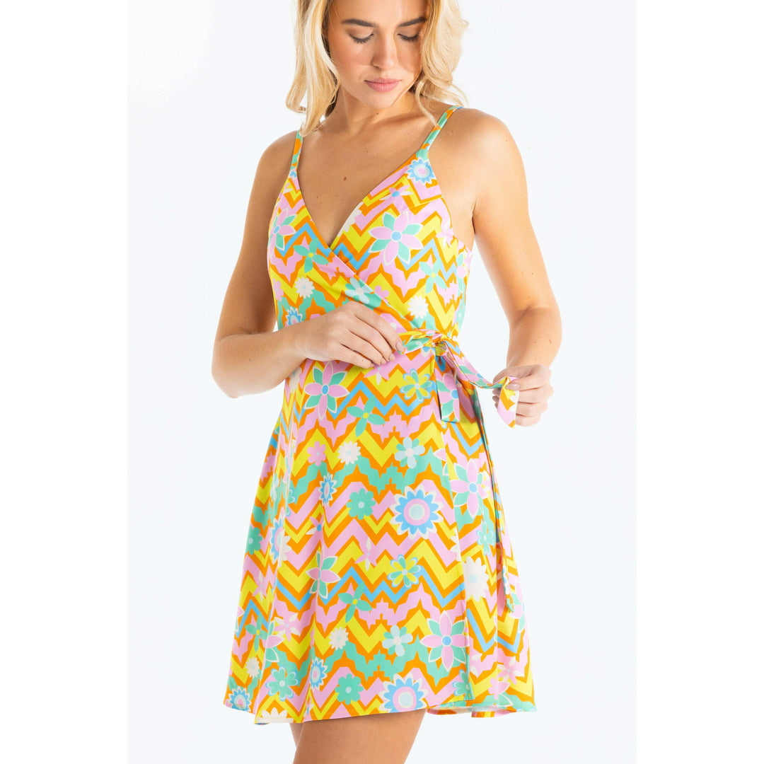The Solar Flower | Trippy Floral Strappy Dress