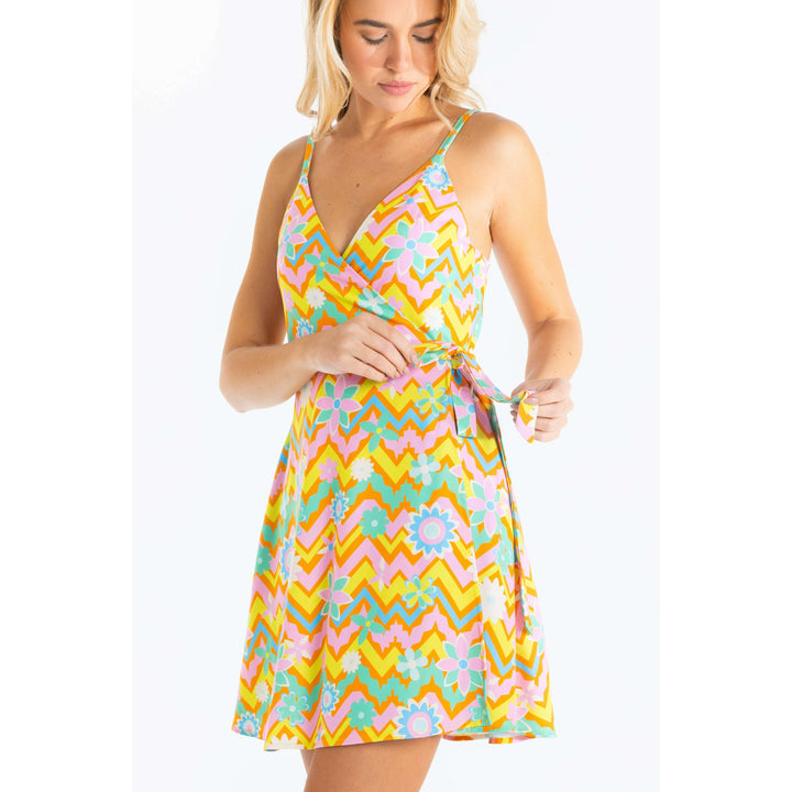The Solar Flower | Trippy Floral Strappy Dress