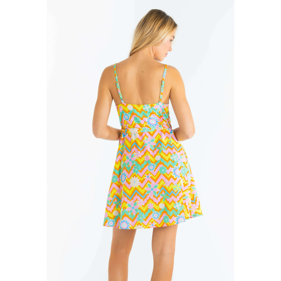 The Solar Flower | Trippy Floral Strappy Dress