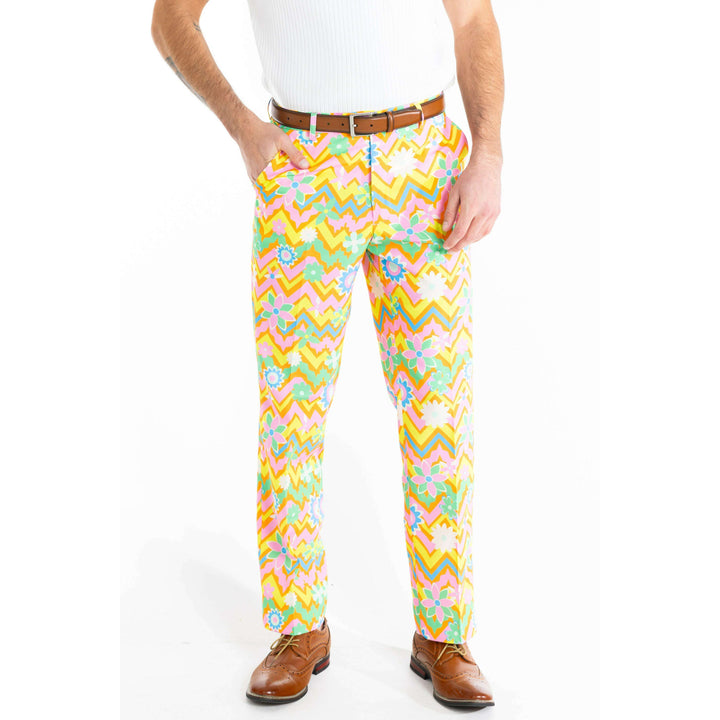 The Solar Flower | Trippy Floral Suit Pants