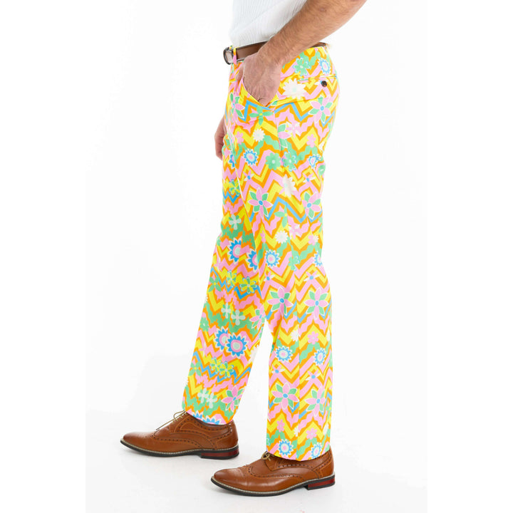 The Solar Flower | Trippy Floral Suit Pants