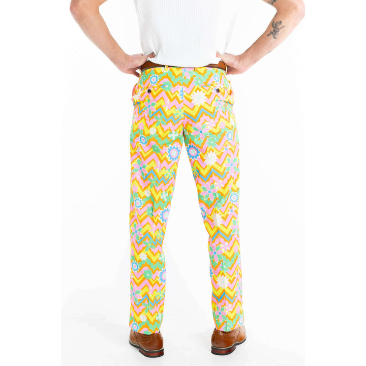 The Solar Flower | Trippy Floral Suit Pants