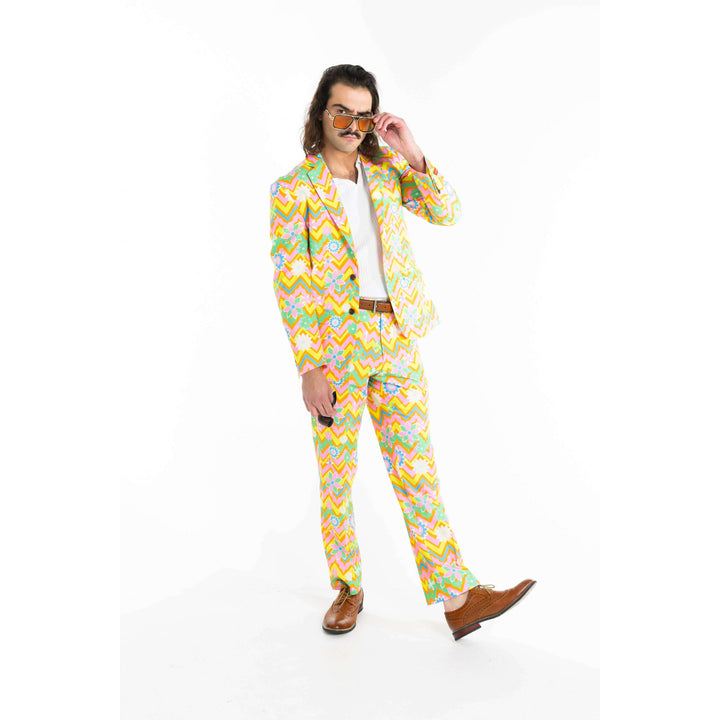 The Solar Flower | Trippy Floral Suit Pants