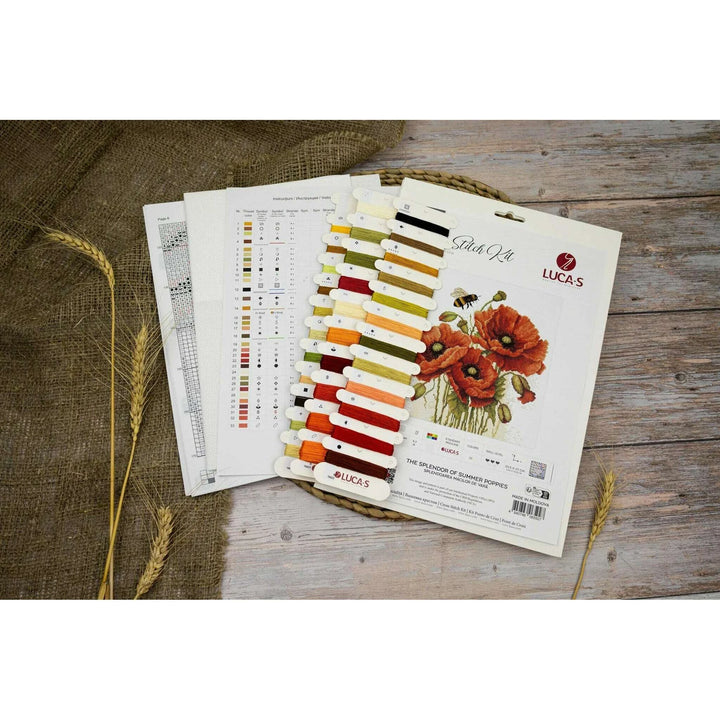 The Splendor of Summer Poppies B7042L Counted Cross-Stitch Kit