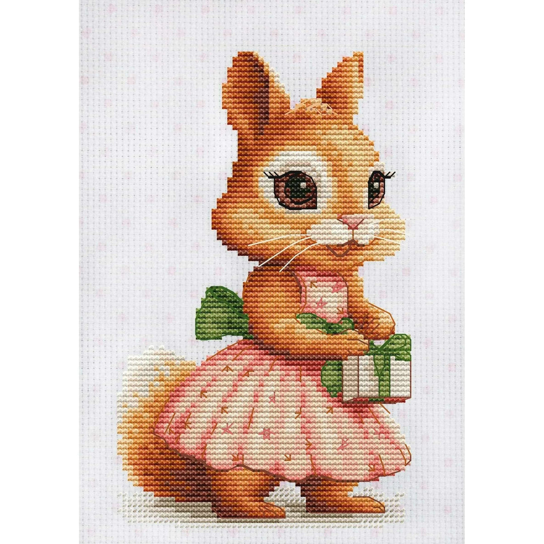 The Squirrel's Gift B1414L Counted Cross-Stitch Kit