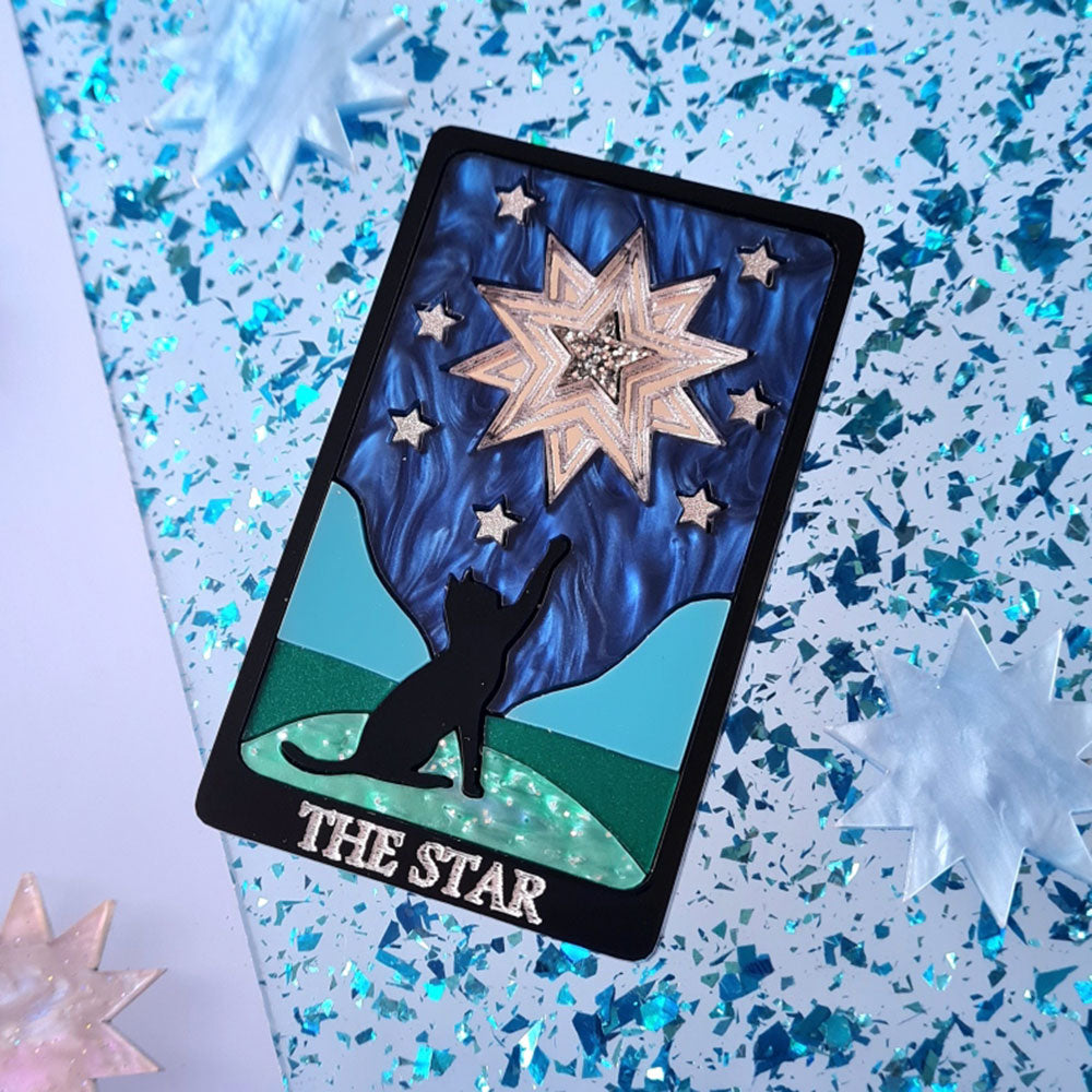 The Star Cat Tarot Card Brooch by Cherryloco Jewellery 2