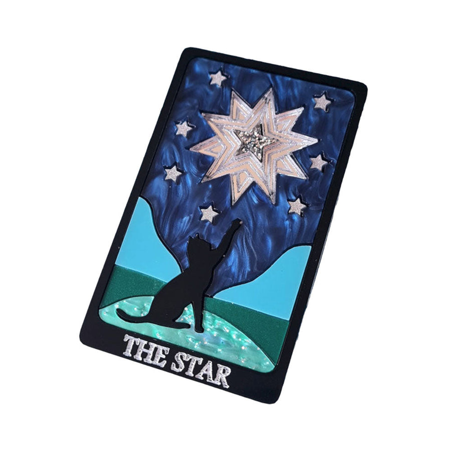 The Star Cat Tarot Card Brooch by Cherryloco Jewellery 1