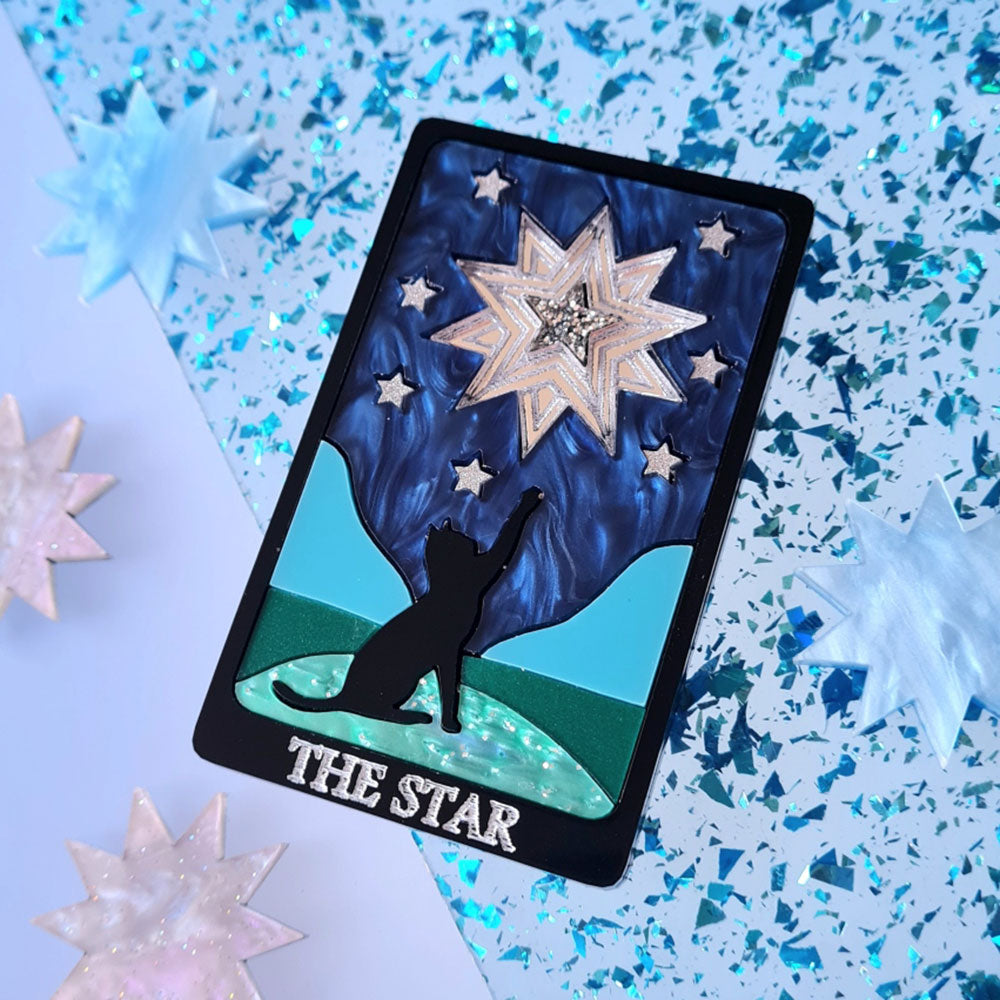 The Star Cat Tarot Card Necklace by Cherryloco Jewellery 3