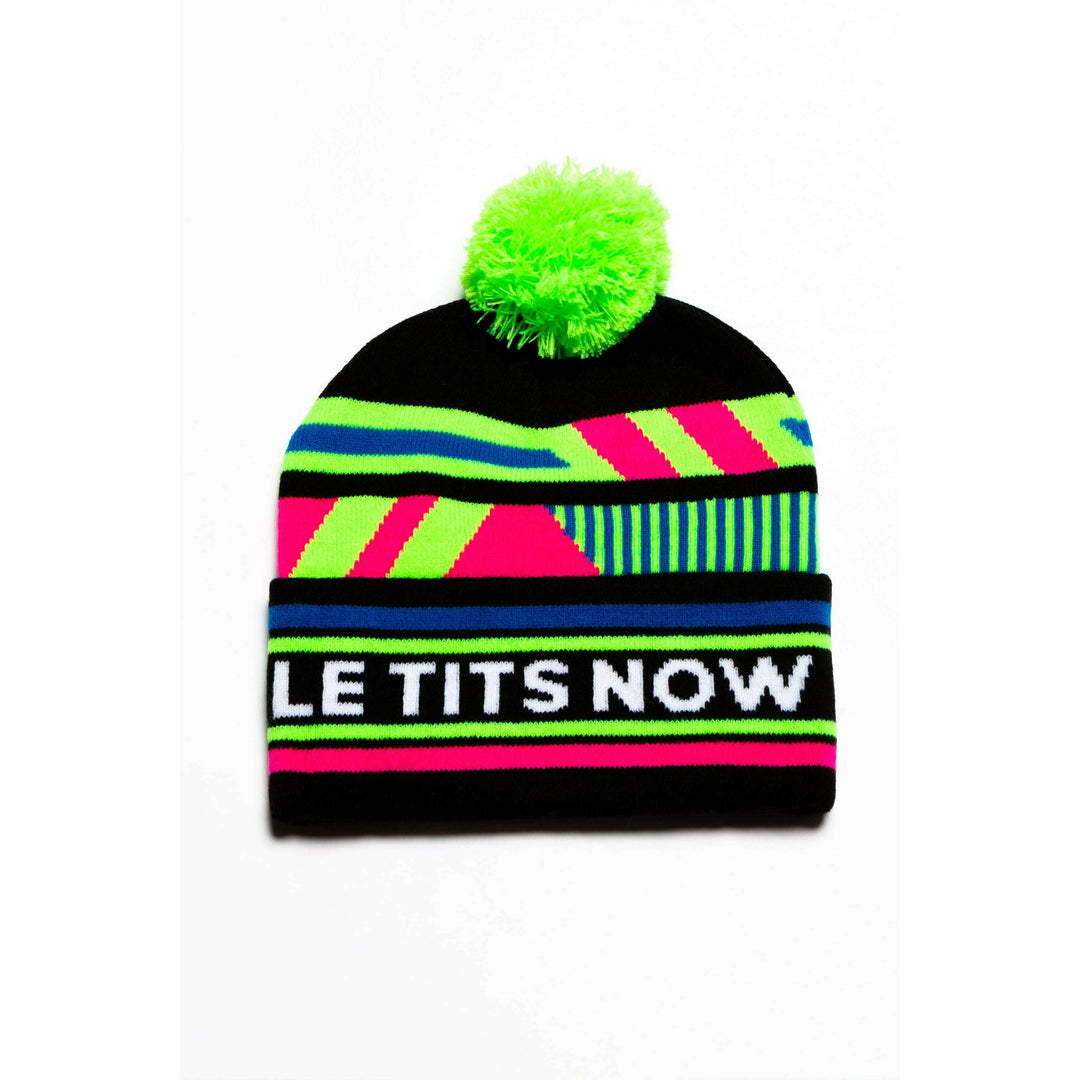 The Steep & Deep | Black and Neon Ski Beanie
