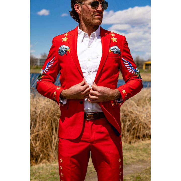 The Sunday Best | Western Style Red USA Suit