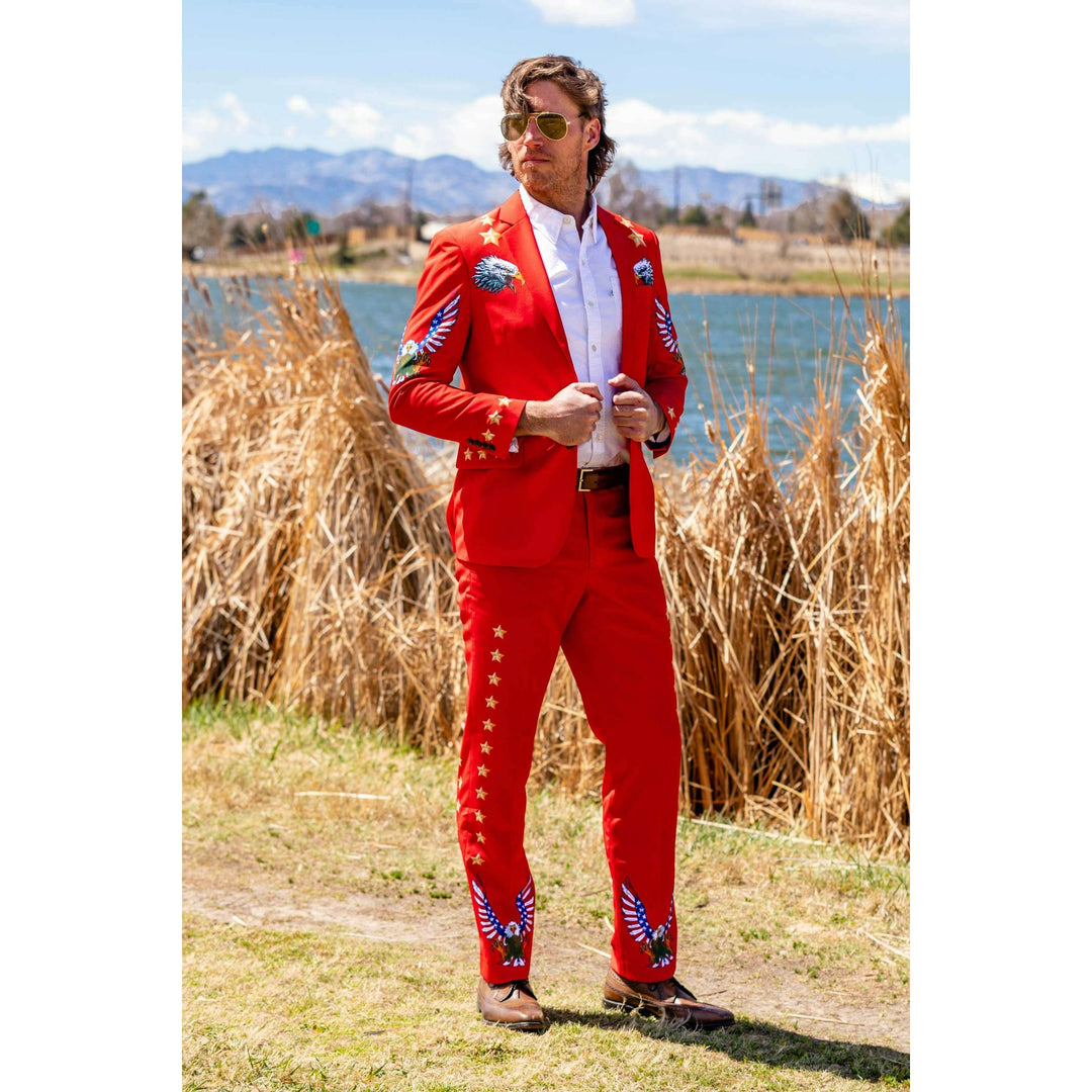 The Sunday Best | Western Style Red USA Suit
