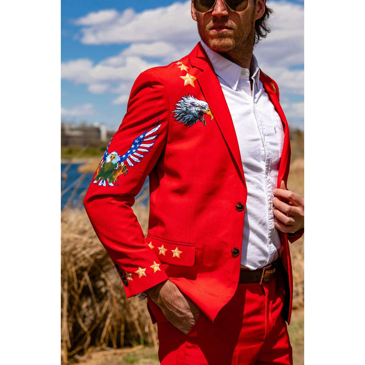 The Sunday Best | Western Style Red USA Suit