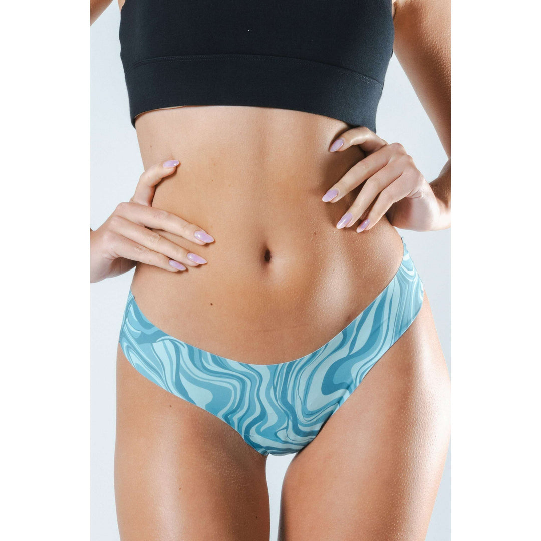 The Swirlpool | Blue Marble Swirl Seamless Thong
